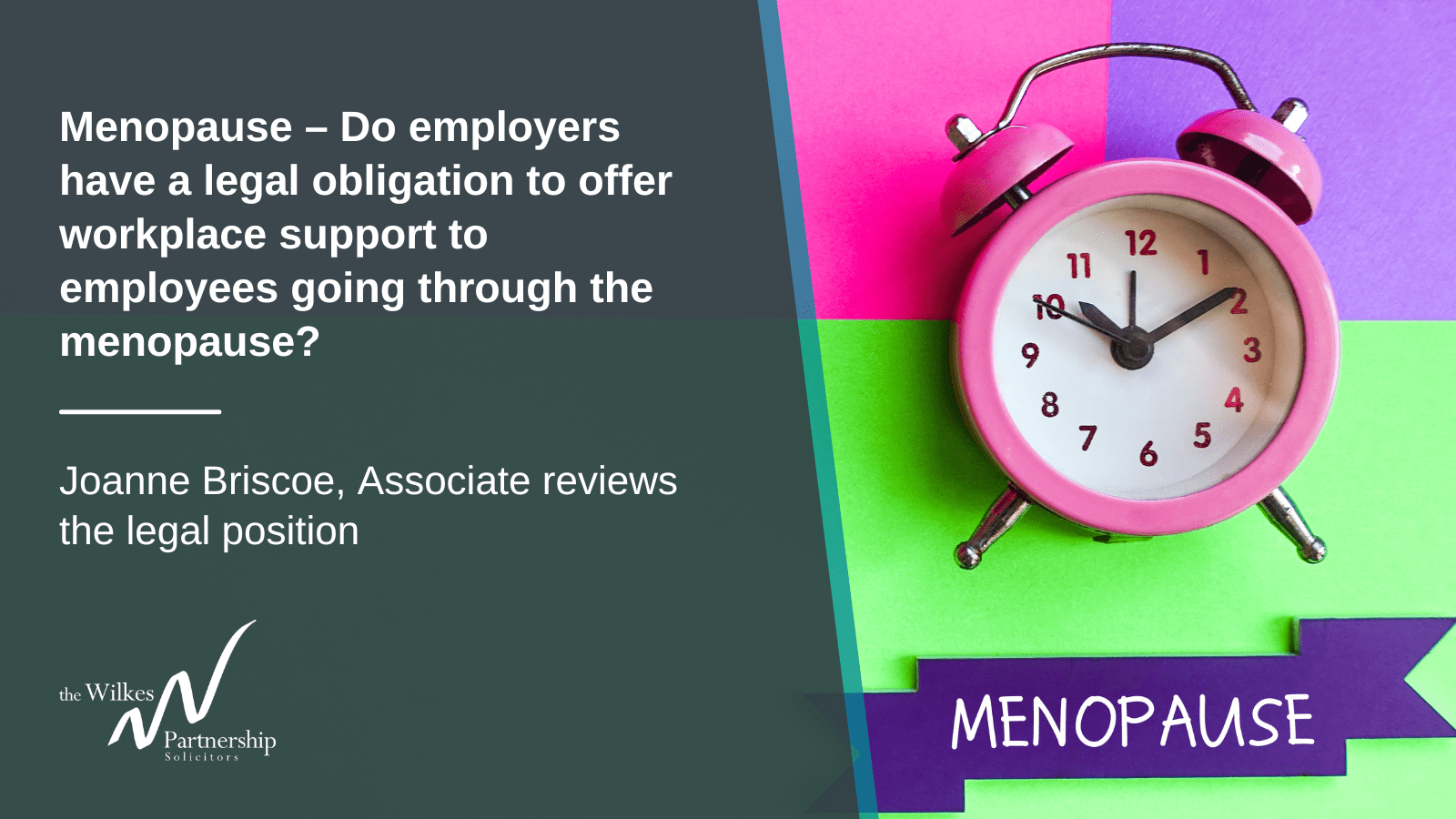 Menopause Do employers have a legal obligation to offer workplace