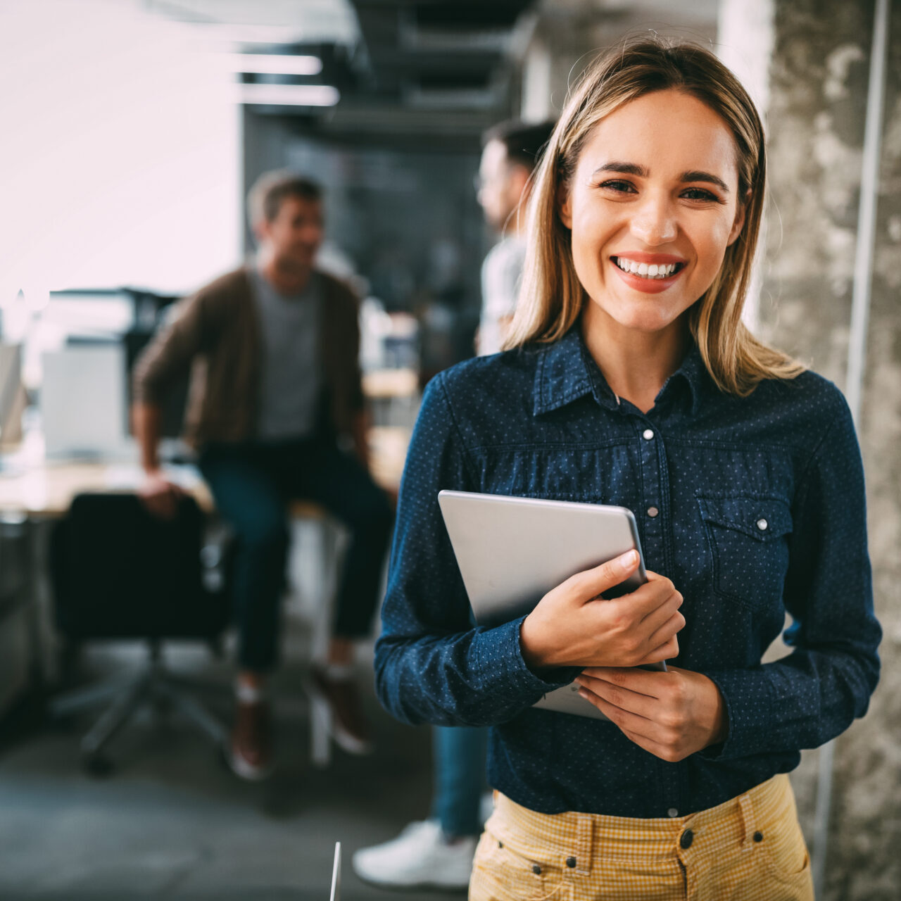 Successful company with happy employees in modern office Successful company with happy employees colleagues in modern office