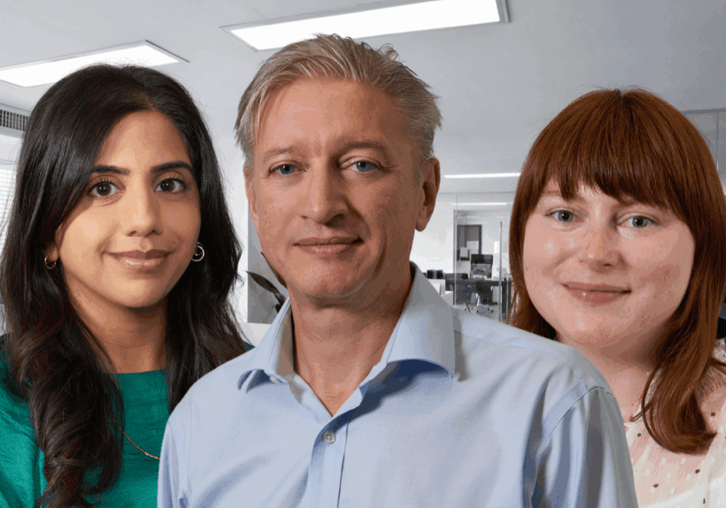 Gareth, Kiran and Charlotte
