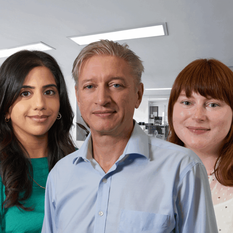 Gareth, Kiran and Charlotte